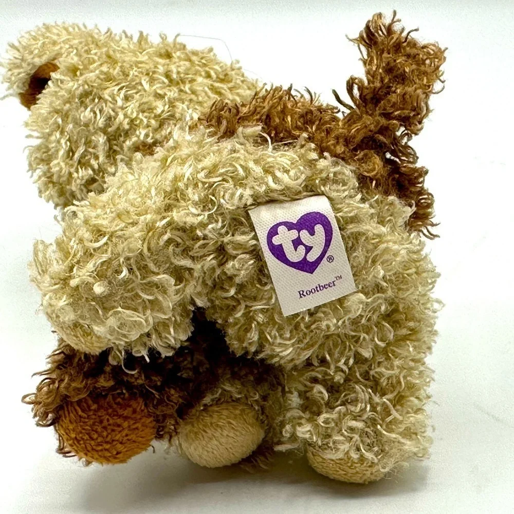 TY Beanie Boos ROOTBEER the Brown‎ Dog Glitter Eyes Regular 6”